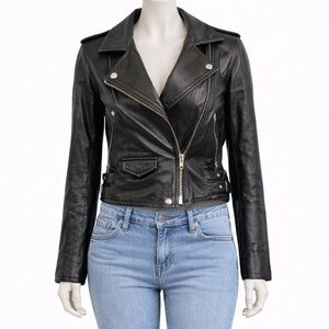 IRO Ashville Leather Biker Jacket  Black